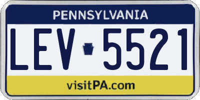 PA license plate LEV5521