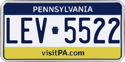 PA license plate LEV5522