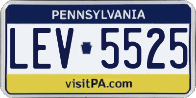 PA license plate LEV5525