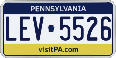 PA license plate LEV5526