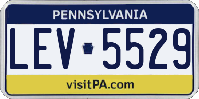 PA license plate LEV5529