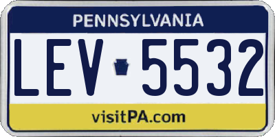 PA license plate LEV5532