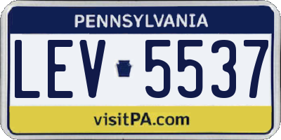 PA license plate LEV5537