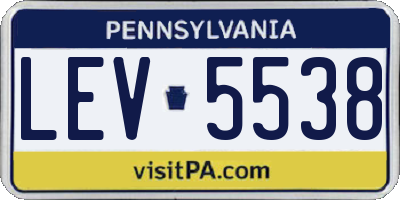 PA license plate LEV5538