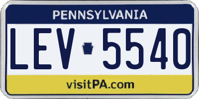 PA license plate LEV5540
