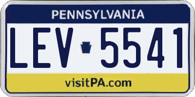 PA license plate LEV5541