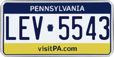 PA license plate LEV5543