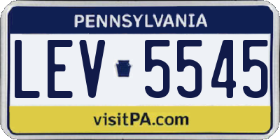 PA license plate LEV5545