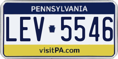PA license plate LEV5546
