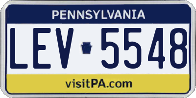 PA license plate LEV5548