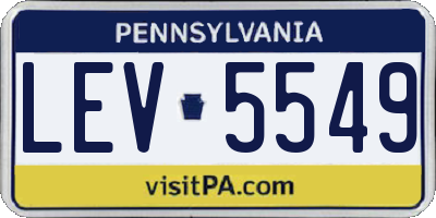 PA license plate LEV5549