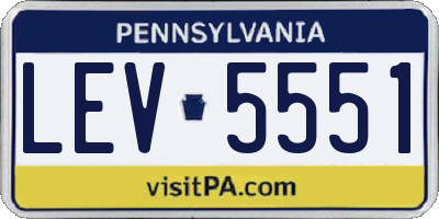 PA license plate LEV5551
