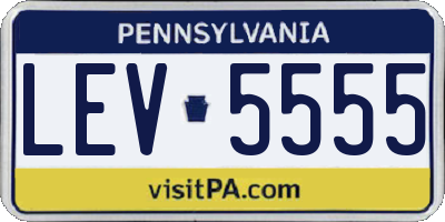 PA license plate LEV5555