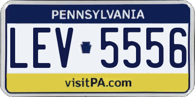 PA license plate LEV5556