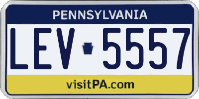 PA license plate LEV5557