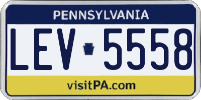PA license plate LEV5558