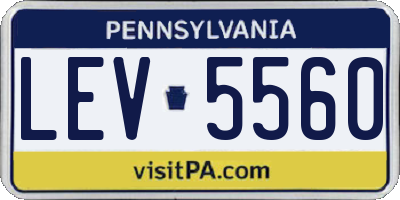 PA license plate LEV5560