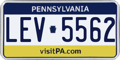 PA license plate LEV5562
