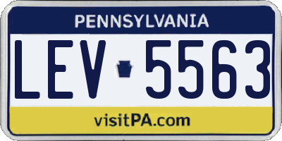 PA license plate LEV5563