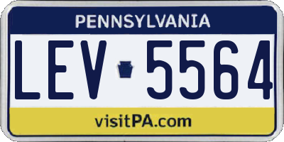 PA license plate LEV5564