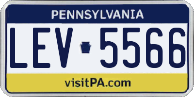 PA license plate LEV5566