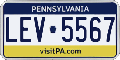 PA license plate LEV5567