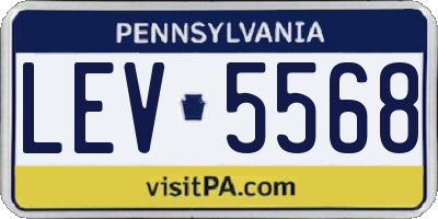PA license plate LEV5568
