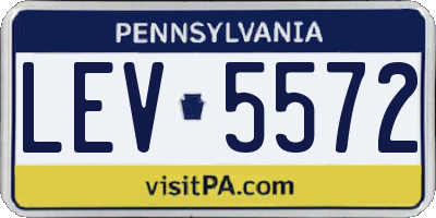 PA license plate LEV5572