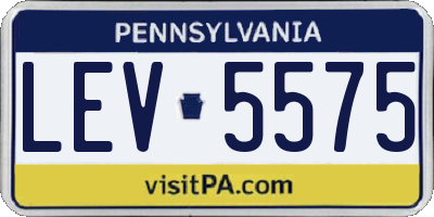 PA license plate LEV5575