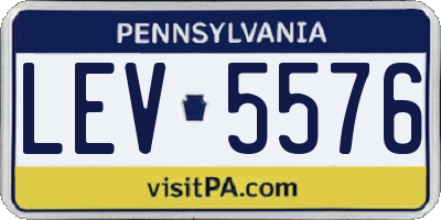 PA license plate LEV5576