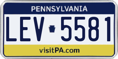 PA license plate LEV5581