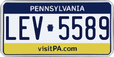 PA license plate LEV5589