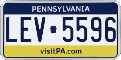 PA license plate LEV5596