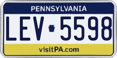 PA license plate LEV5598
