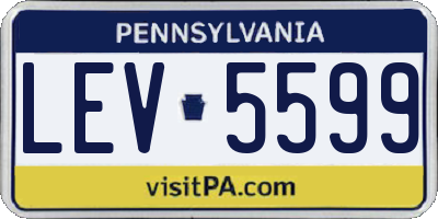 PA license plate LEV5599