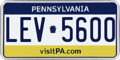 PA license plate LEV5600