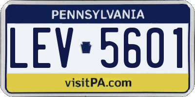 PA license plate LEV5601