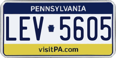 PA license plate LEV5605