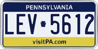PA license plate LEV5612