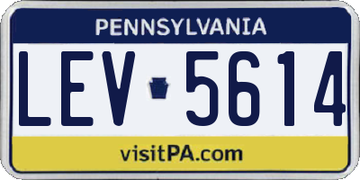 PA license plate LEV5614