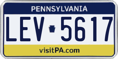 PA license plate LEV5617