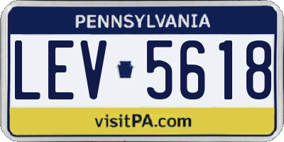 PA license plate LEV5618