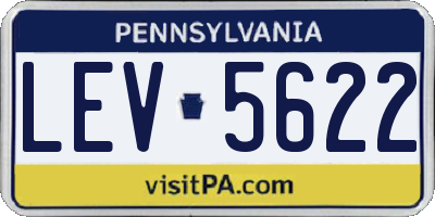 PA license plate LEV5622
