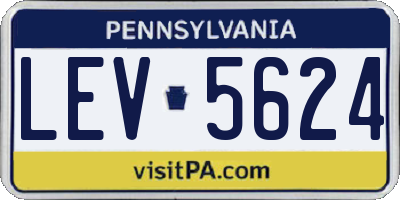 PA license plate LEV5624