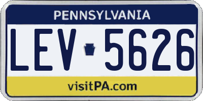 PA license plate LEV5626
