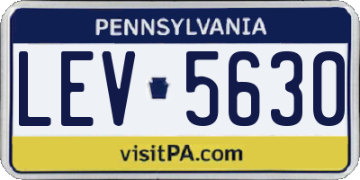 PA license plate LEV5630