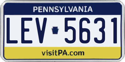 PA license plate LEV5631