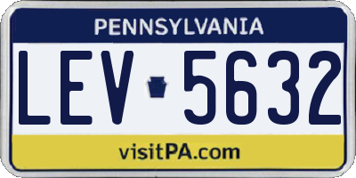 PA license plate LEV5632
