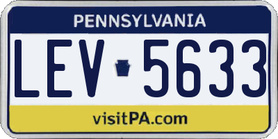 PA license plate LEV5633