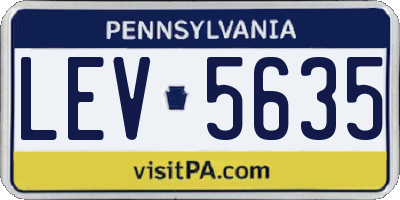 PA license plate LEV5635